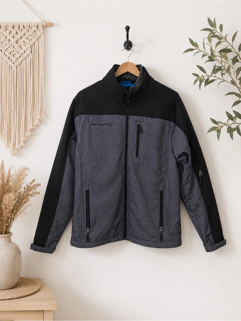 Free Country Men's Black and Dark Gray 3 in 1 System Jacket